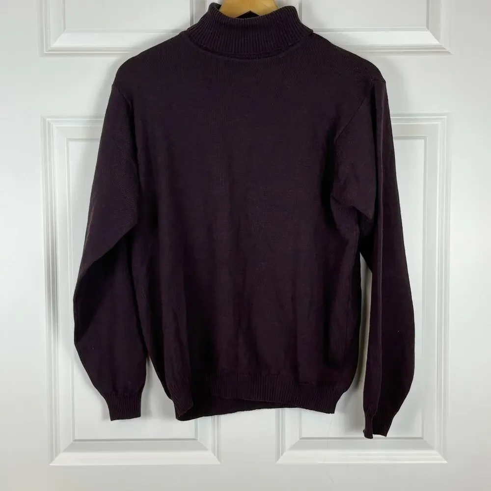 Brandini Turtleneck Wool Sweater Purple Cozy Winter Chic Women's Size Medium